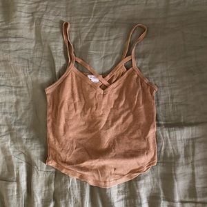 Light brown cropped tank top